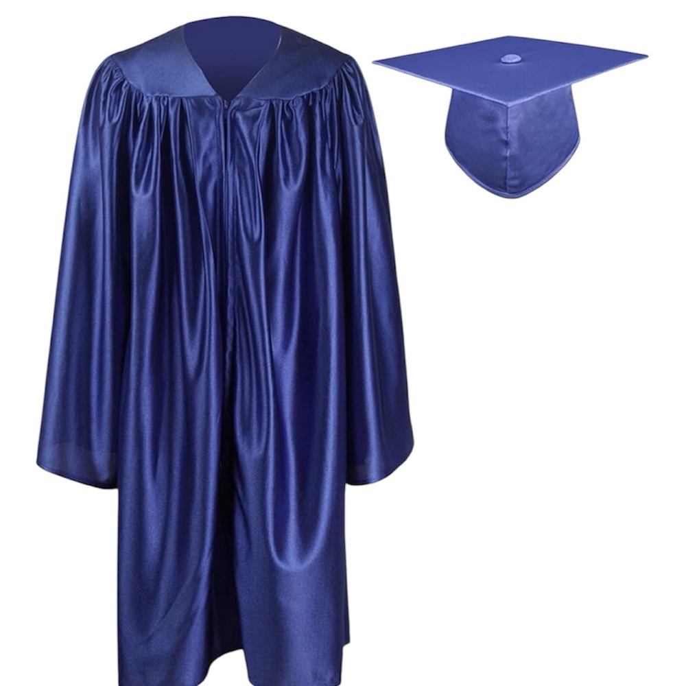 Blue Graduation Gown and Cap Set